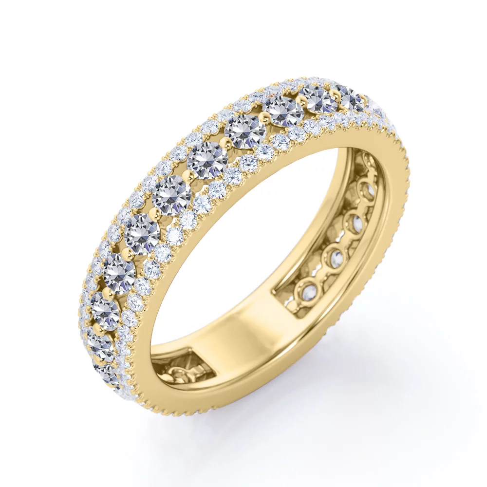 0.75 Carat Round cut Pave Stackable Ring