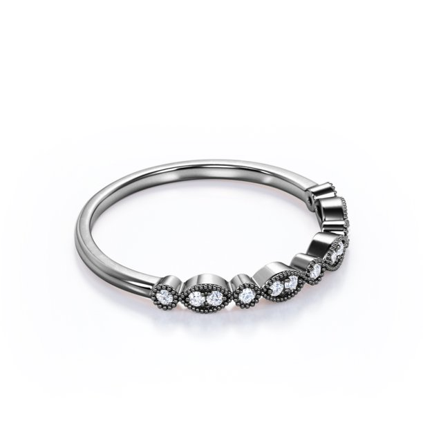 0.25 Carat April Birthstone Art-Deco Wedding Band