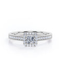 Milgrain Bordered 1.25 Carat Princess Cut Moissanite Ring