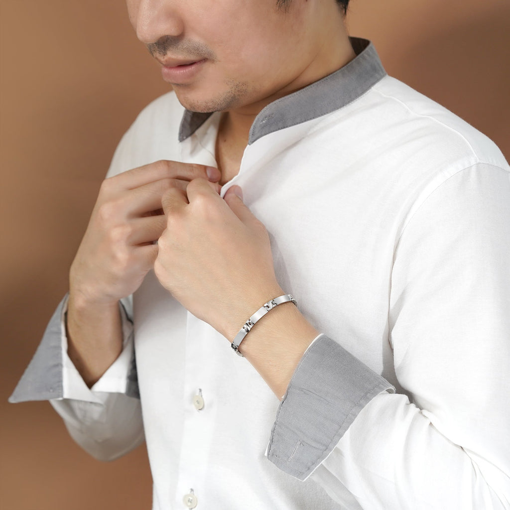 Fashionable Men's Cross Shaped Link Chain Bracelet