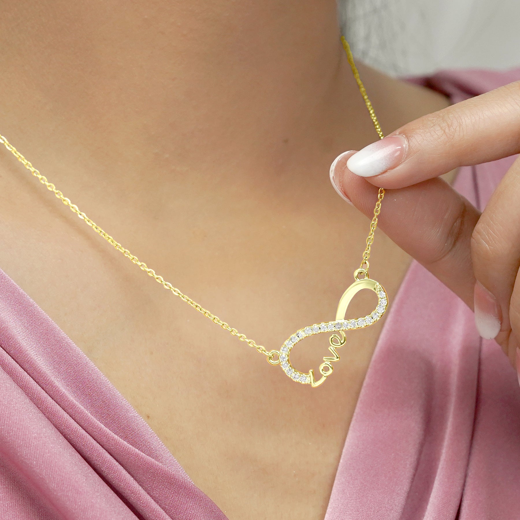 Infinity Love Pendant Necklace - Meaningful Jewelry for Her - Anniversary Gift