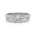 Certified 1.30 Ct Round  Lab Diamond  Three Stones  Bridal Set
