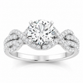 JeenMata 2 Carat Round Brilliant Cut Lab Grown Diamond - Engagement Rings in 18K White Gold Plating for Women