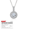 JeenMata 1 Carat Lab Grown Diamond Halo Pendant Necklace - Round Cut Milgrain Halo Pendant in White Gold Plating