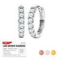 Certified Lab Grown Diamond Hoop Earrings - Round Cut Classic Hoop Earrings for Everyday Jewelry - White Gold Plating